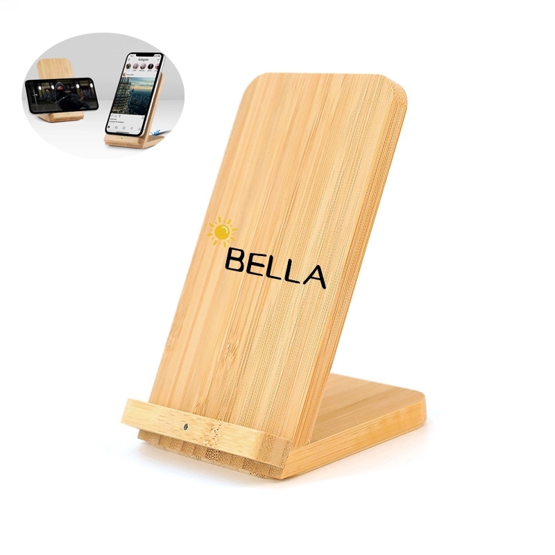 Bamboo Wireless Charger Phone Stand 8