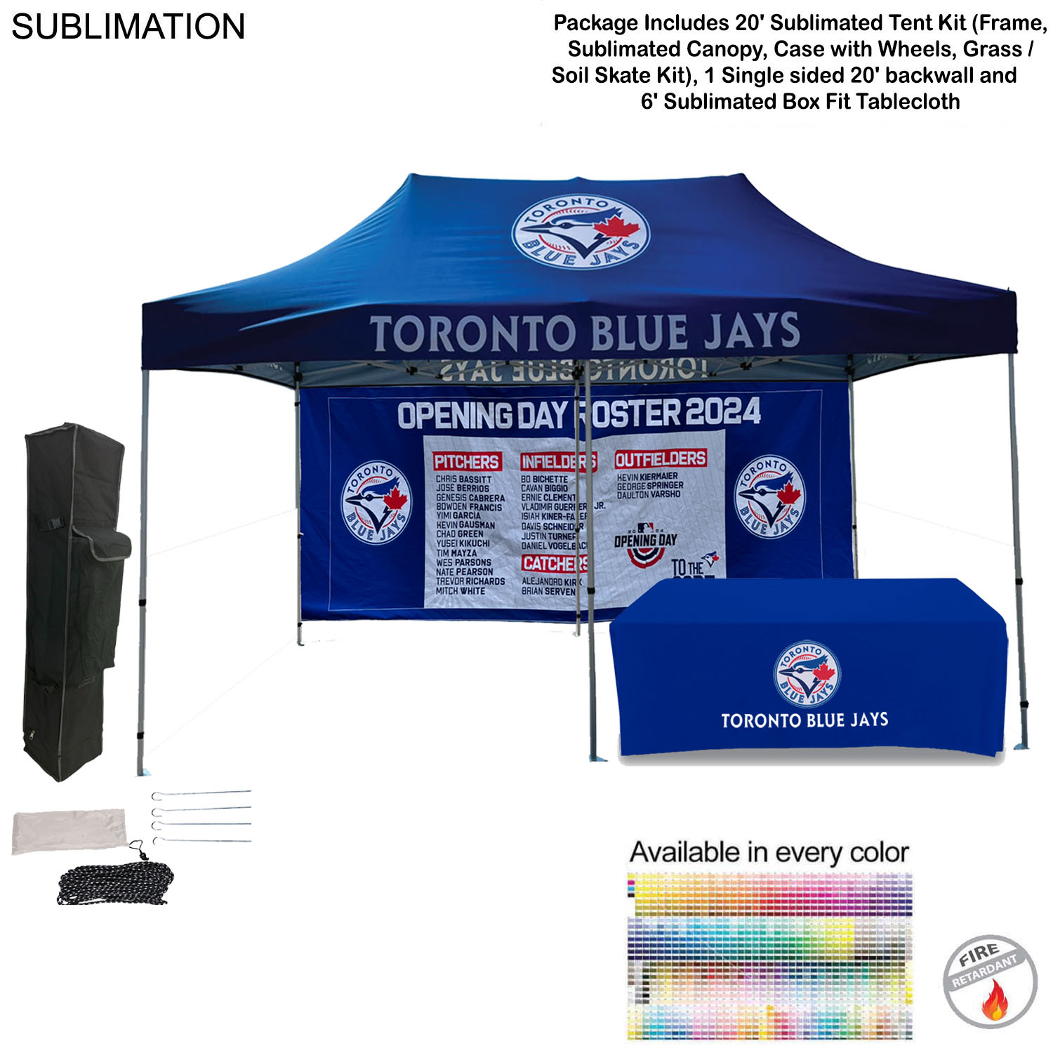 20' Tent Backwall Package, 20' Sublimated Tent kit and Full Single sided 20' backwall 15