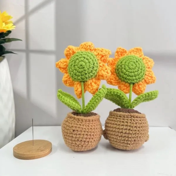 Personalized Handmade Crochet Sunflowers 4