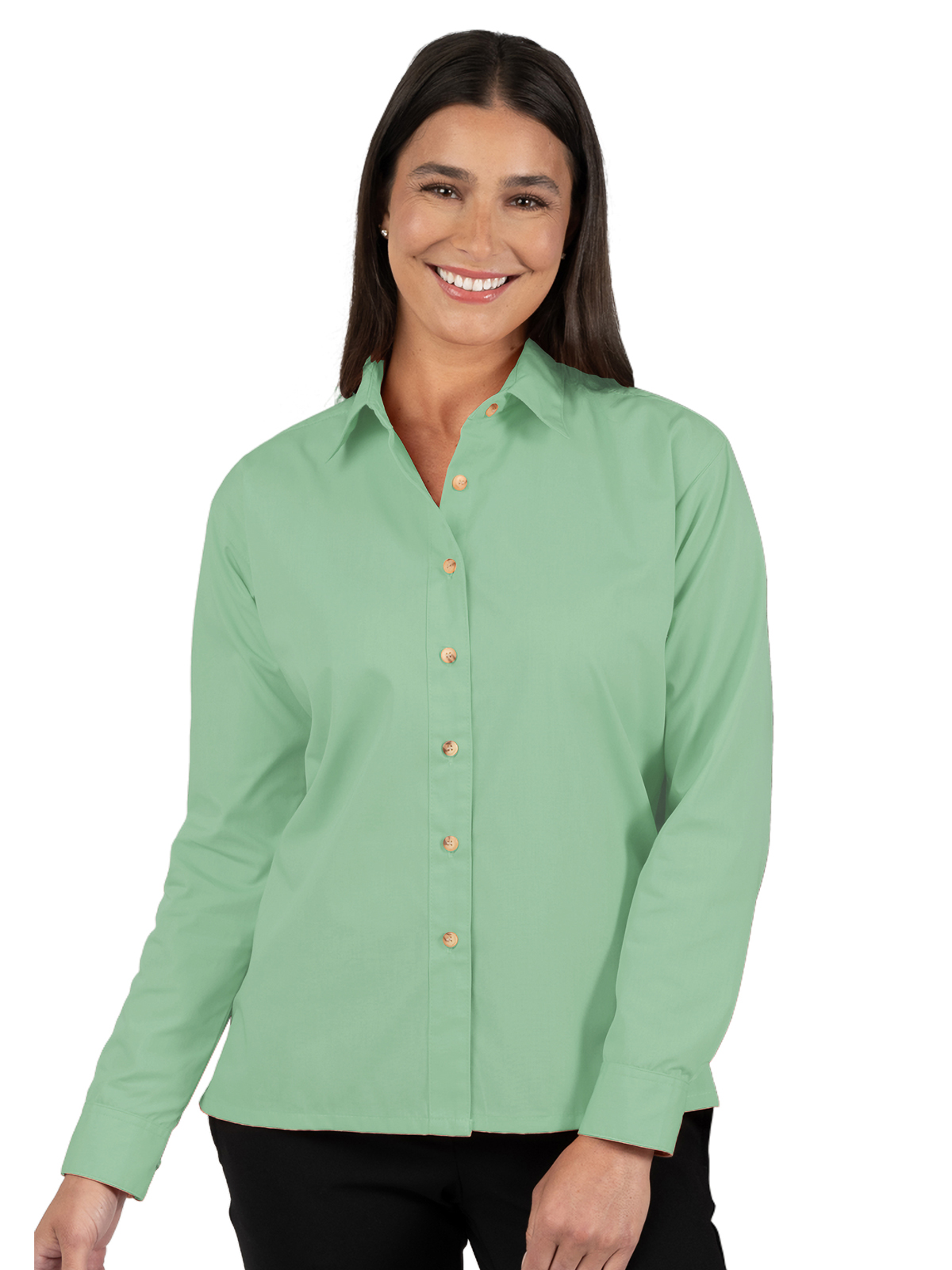 Blue Generation - Women's Pocketless Long Sleeve Superblend Poplin Shirt 90