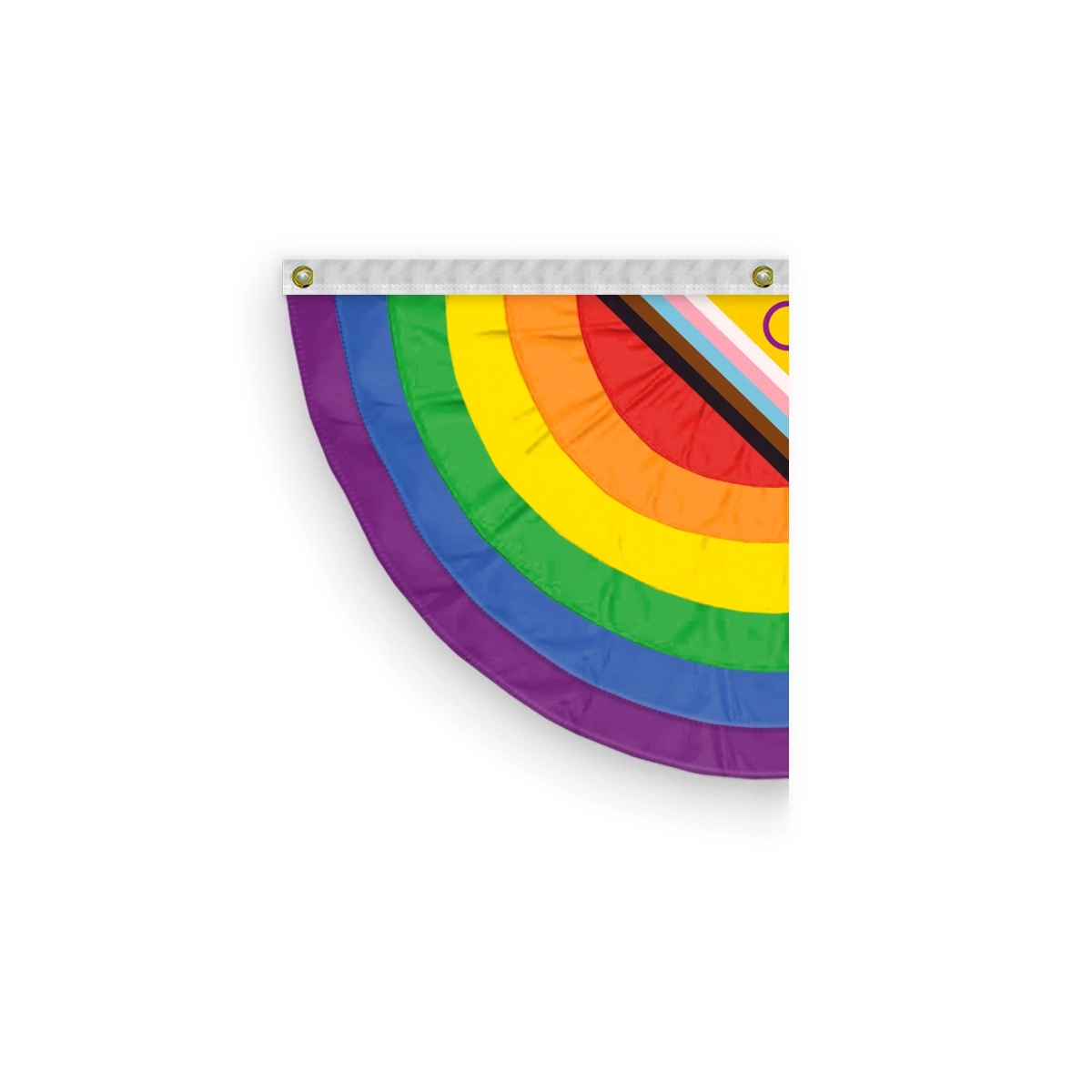 3'x3' Intersex Progressive Pride Pleated Half Fan- Left Side 2