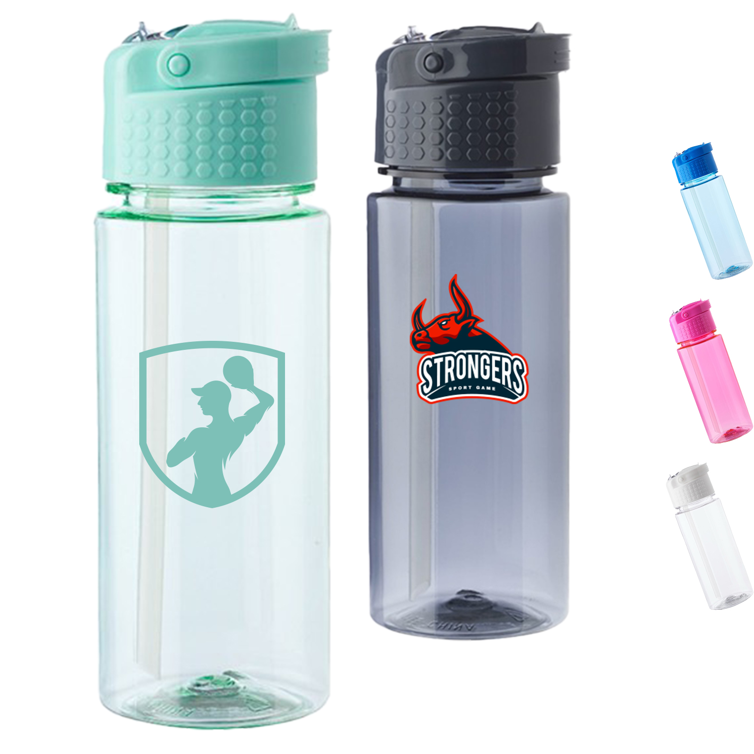 18 oz. Transparent Water Bottle with Easy Carry Loop 2