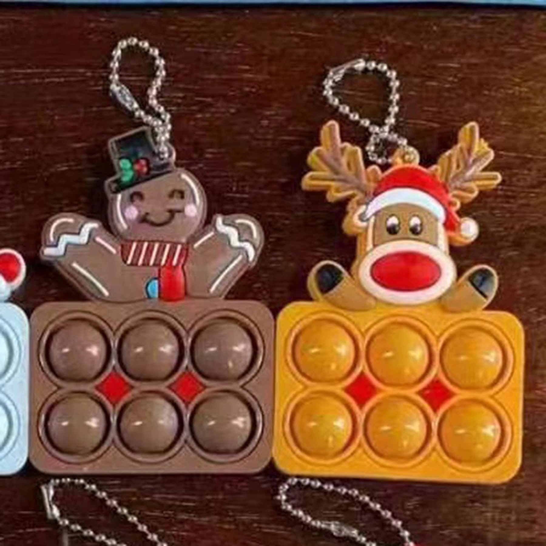 Christmas series Push Bubble Sensory Fidget Toy Keychain 5