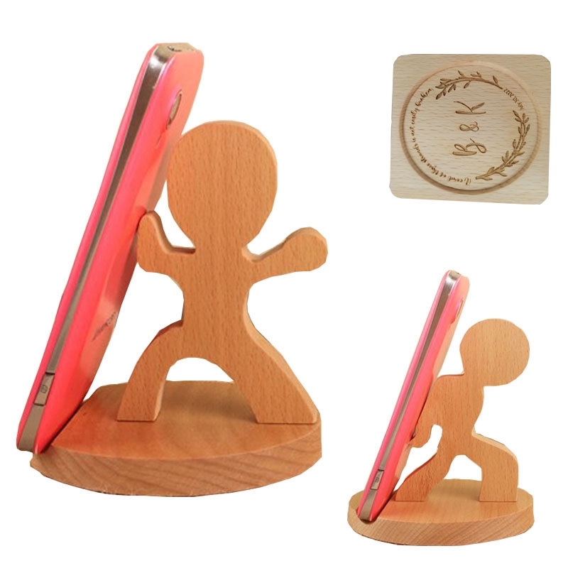 Wooden Mobile Phone Holder Tai Chi Kid Style 1
