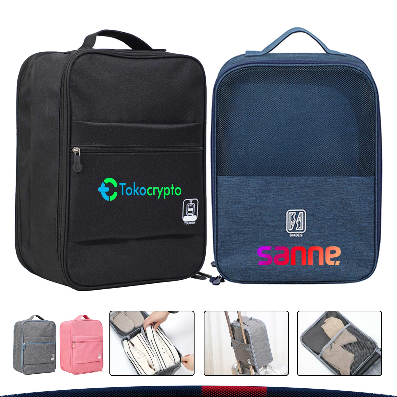 Zaffory Triple-Layer Travel Shoe Bag 6