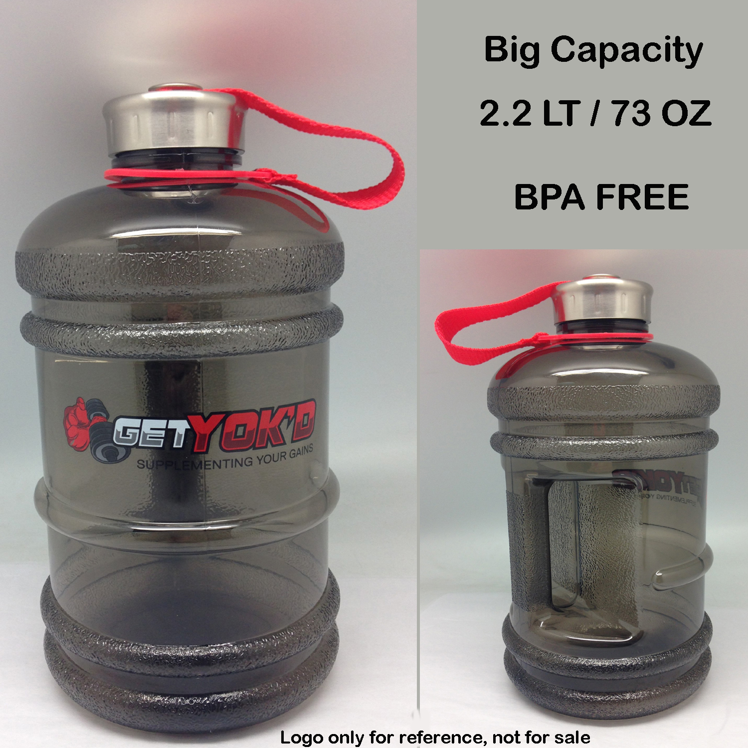 umbo Sports Water Bottle, 2.1 LT/ 73 OZ- Stainless Cap *Customize this bottle style (body), Cap and 1