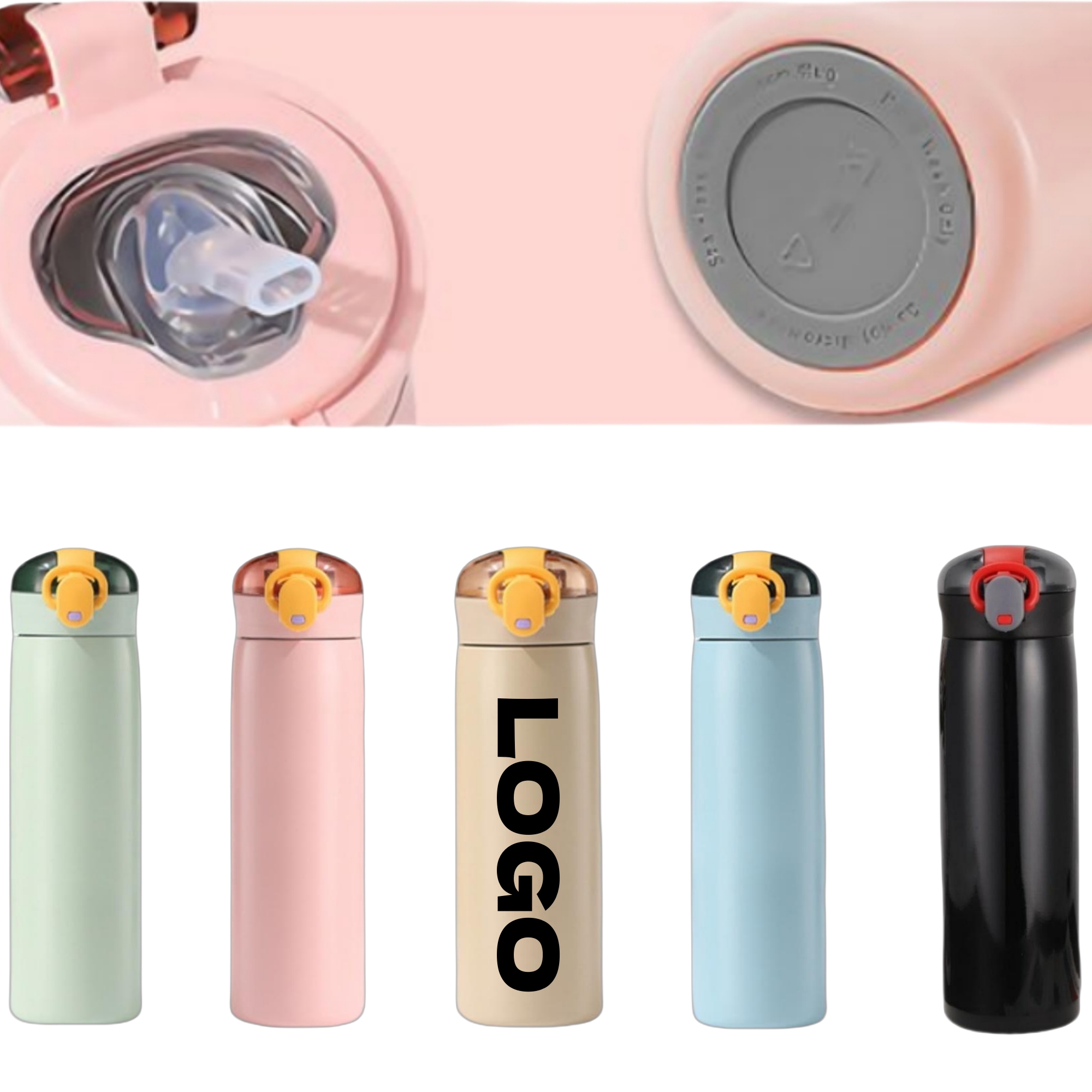 11oz Custom Stainless Steel Water Bottle With Straw 3