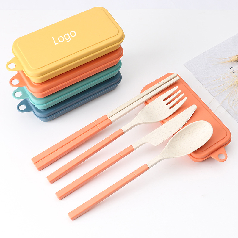 Wheat Straw Detachable Tableware Set 4