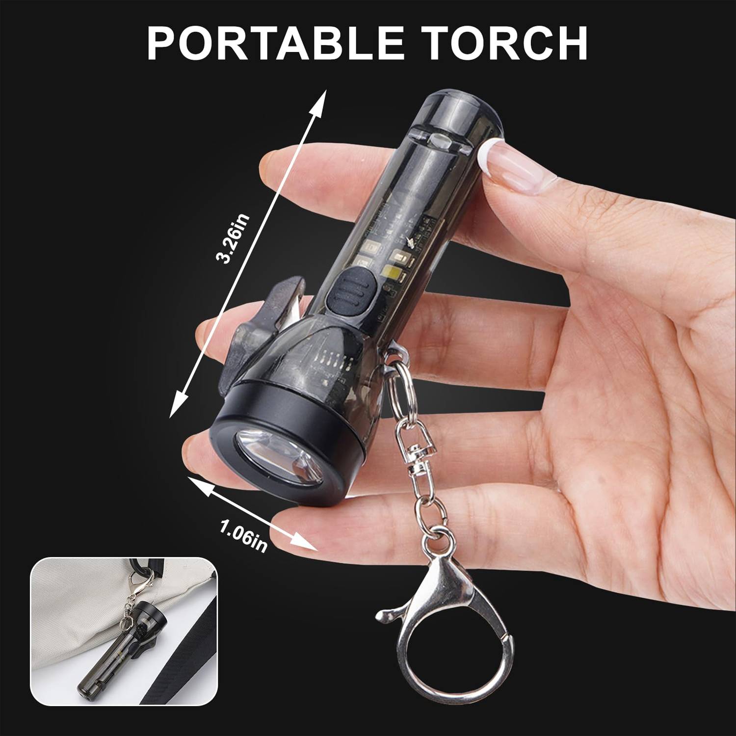 Mini Keychain Flashlight w/ Whistle 5