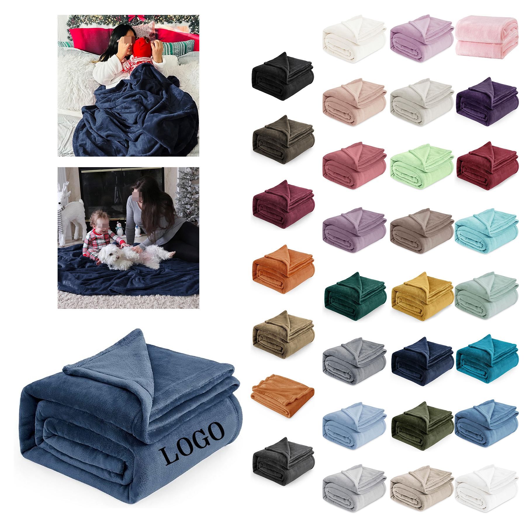 Soft Lightweight Plush Microfiber Fleece Blanket 24