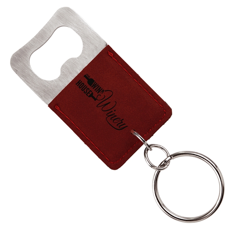 Sleek Leatherette Bottle Opener Keychain 5