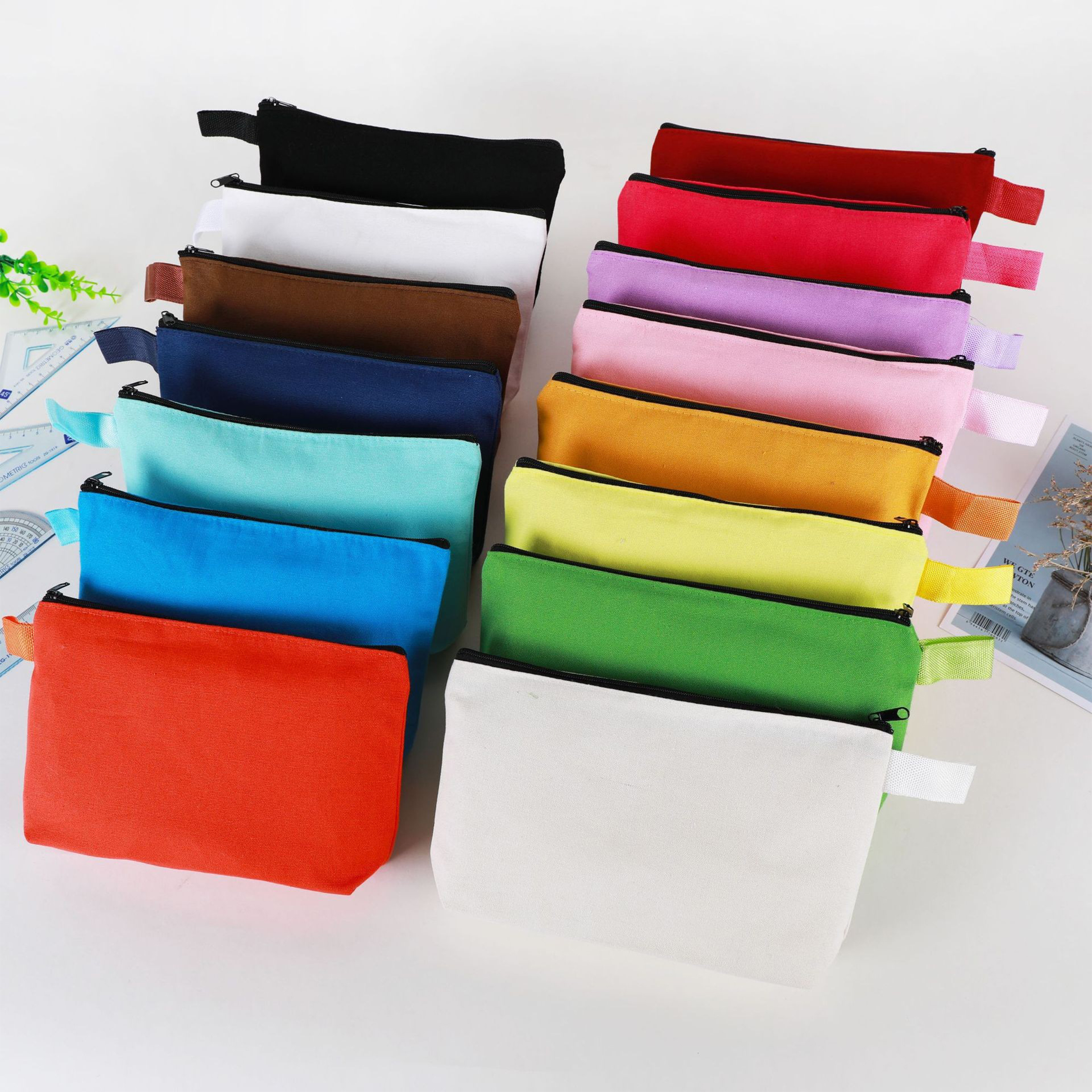 Vibrant Cotton Canvas Pouch with Zipper 4