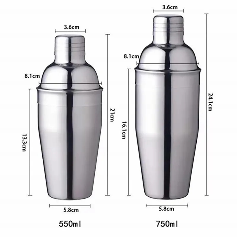 5 PCS Cocktail Shaker Set Stainless Steel 4