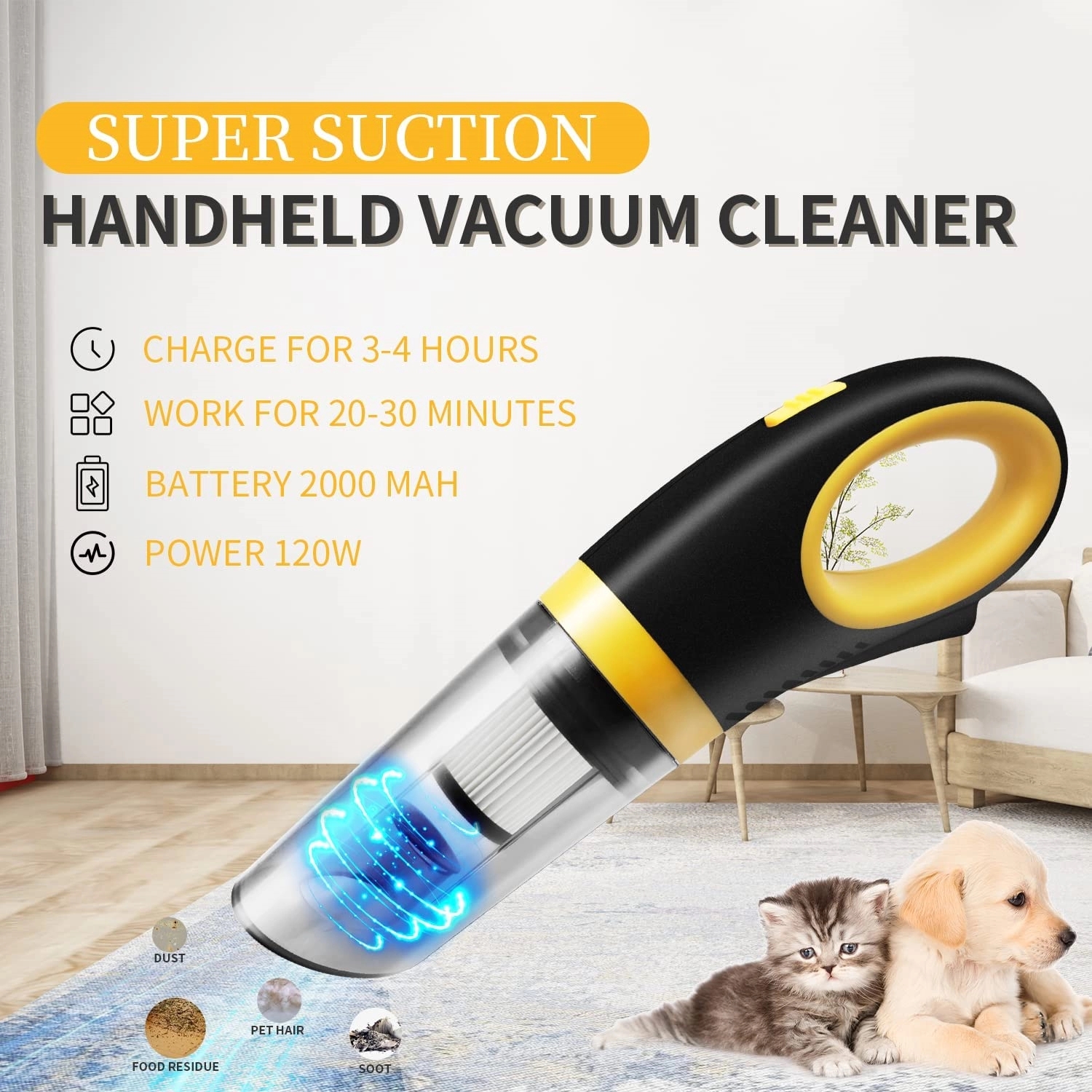 Rechargeable Vacuum Cleaner For Car And Home 6