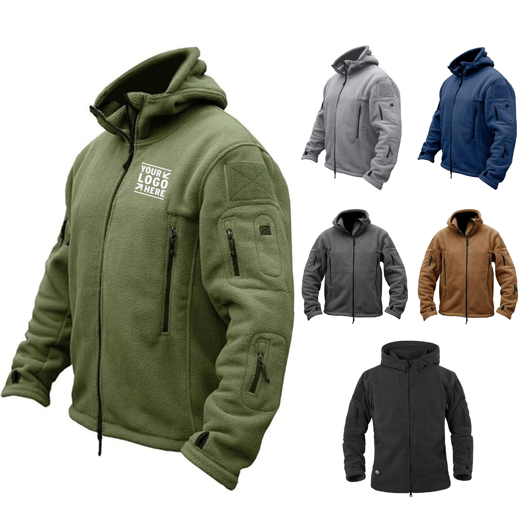 Outdoor Gear Men's Sport Military Tactical Warm Fleece Hoodie Jacket 2