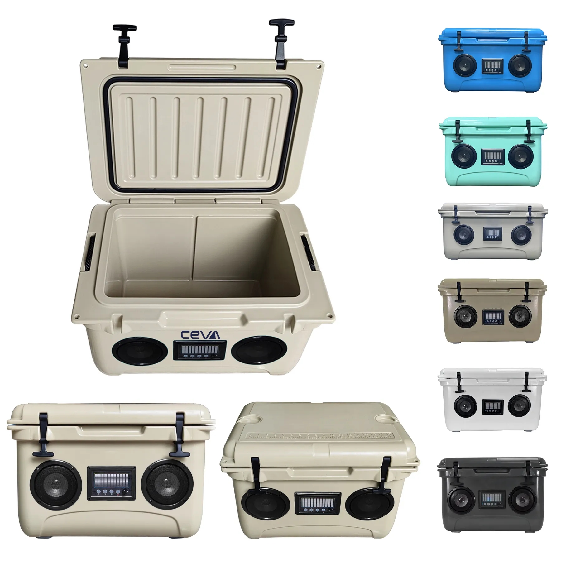 37 Quart Hard Cooler Box with Built-In Bluetooth Speakers 2