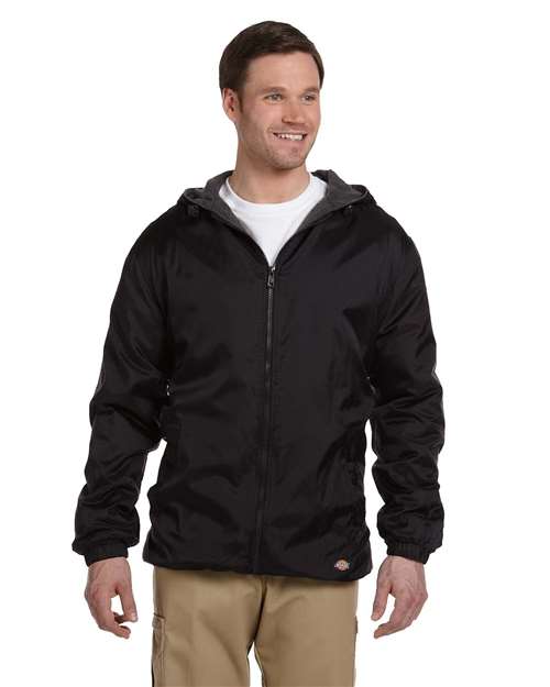 Fleece Lined Nylon Hooded Jacket