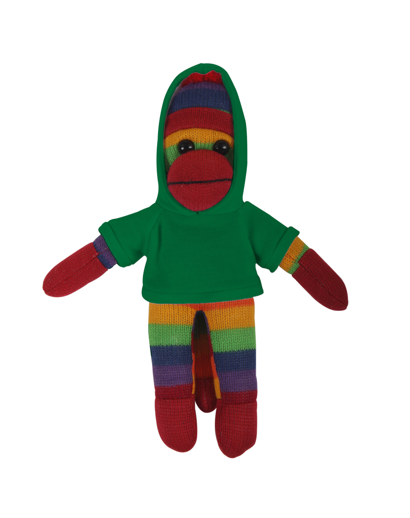 soft plush Rainbow Sock Monkey with hoodie 12