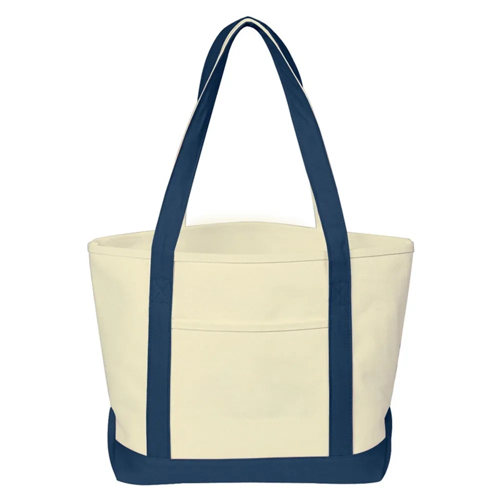 Canvas Tote Bag Bulk with Outer Pocket, custom tote bag with logo imprint 6