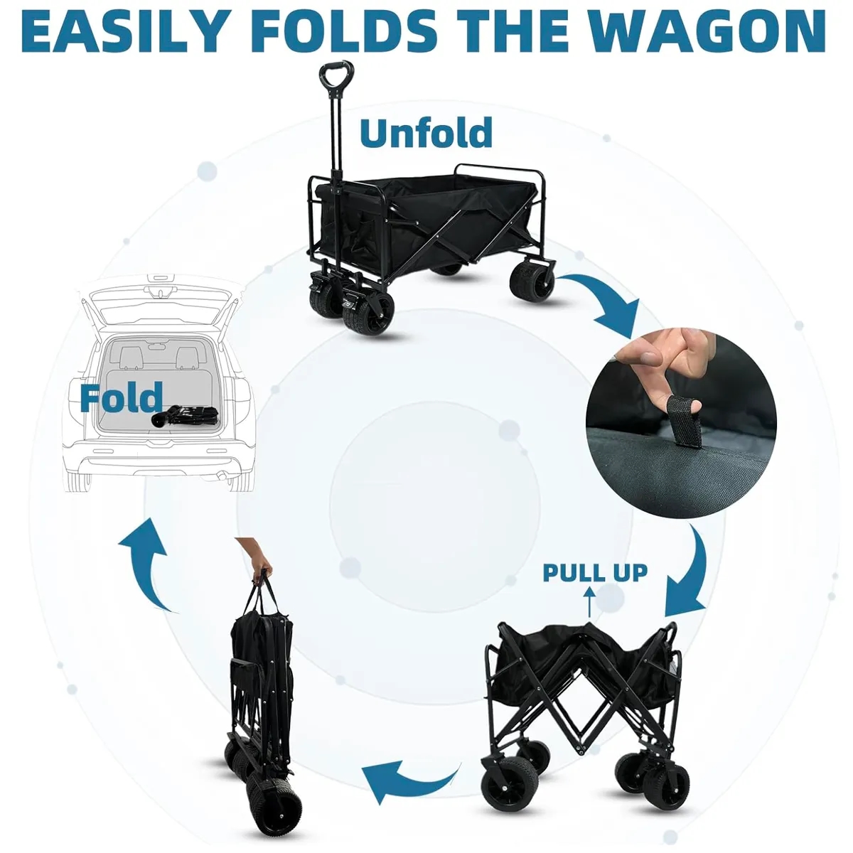 Collapsible Foldable camping beach Wagon 7