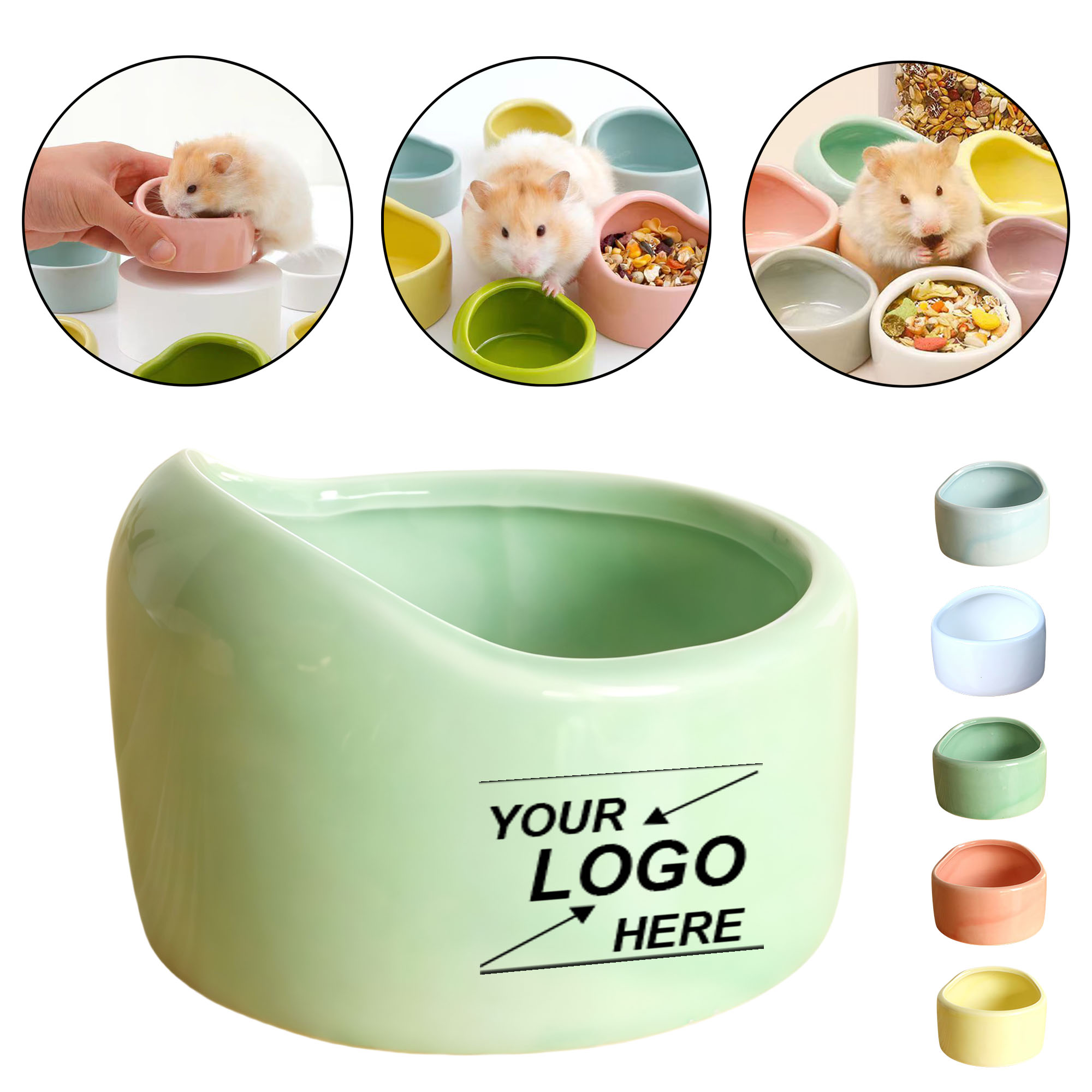 Simple Ceramic Small Pet Hamster Food Bowl 4