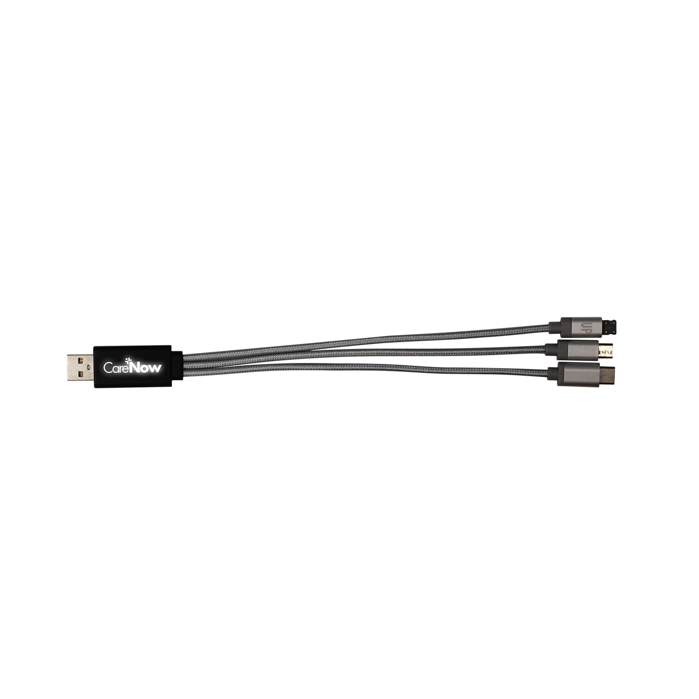 Metallic Light Up Logo Cable with Type C USB 8
