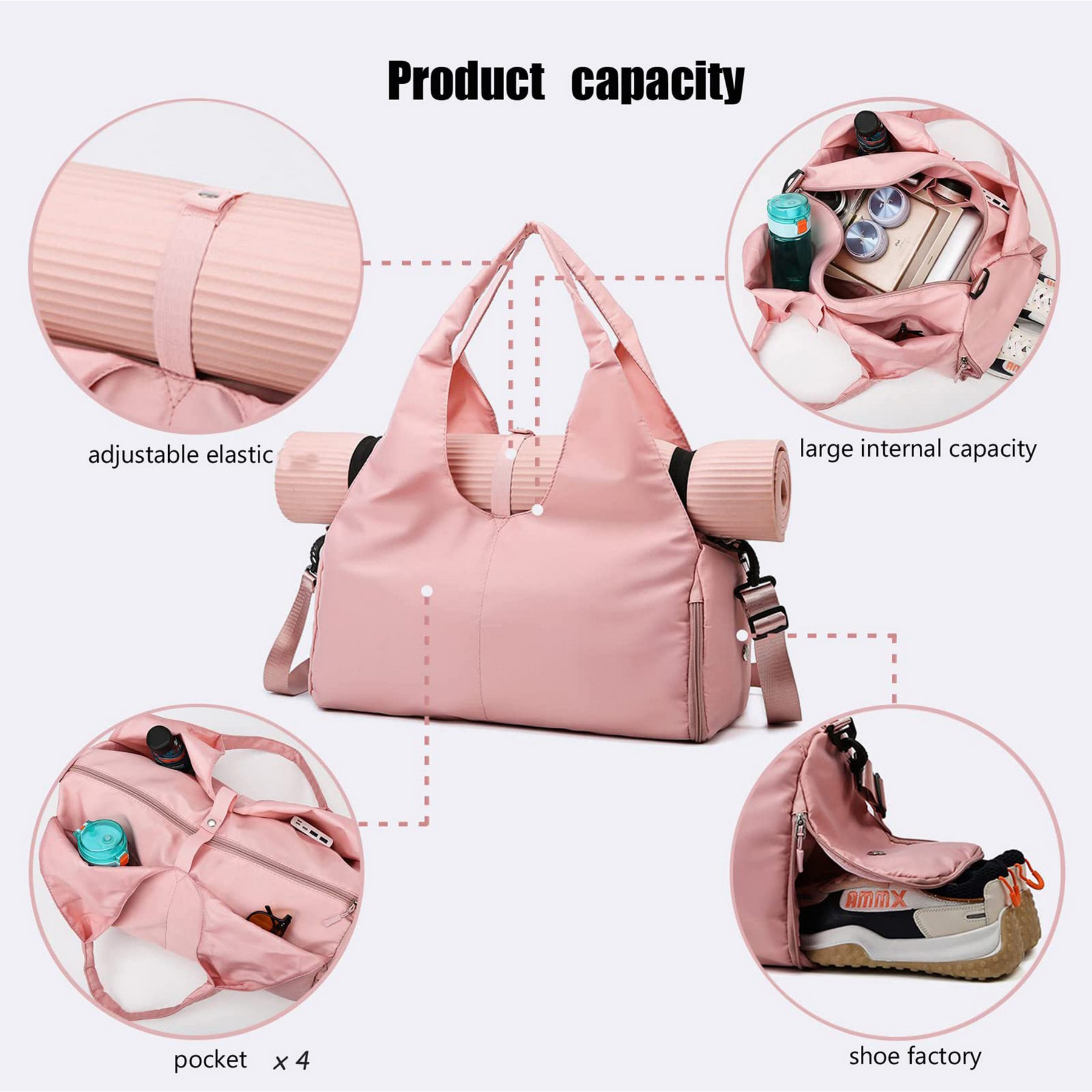 Sports Gym Yoga Bag with Shoes Compartment 3