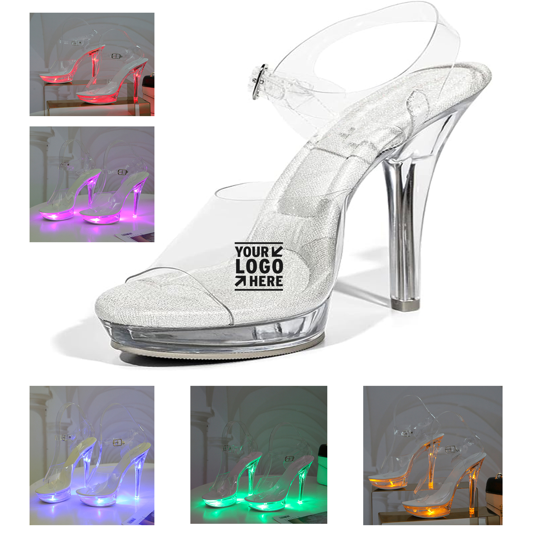 Fairy Bikini Competition Fitness Bodybuilding Shoes Comfortable Bridal Pageant Clear Heels 2