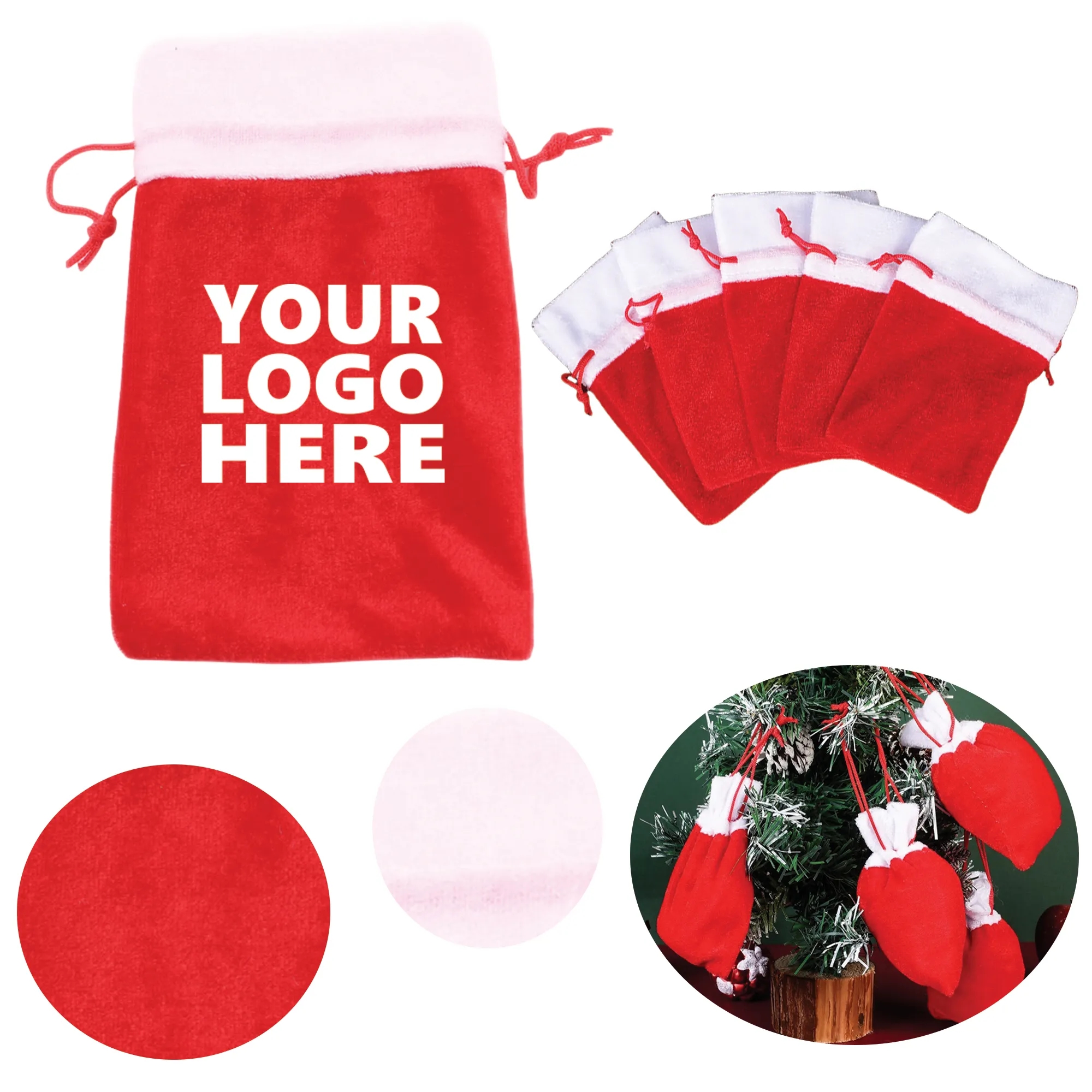 Festive Christmas Drawstring Present Bag 1