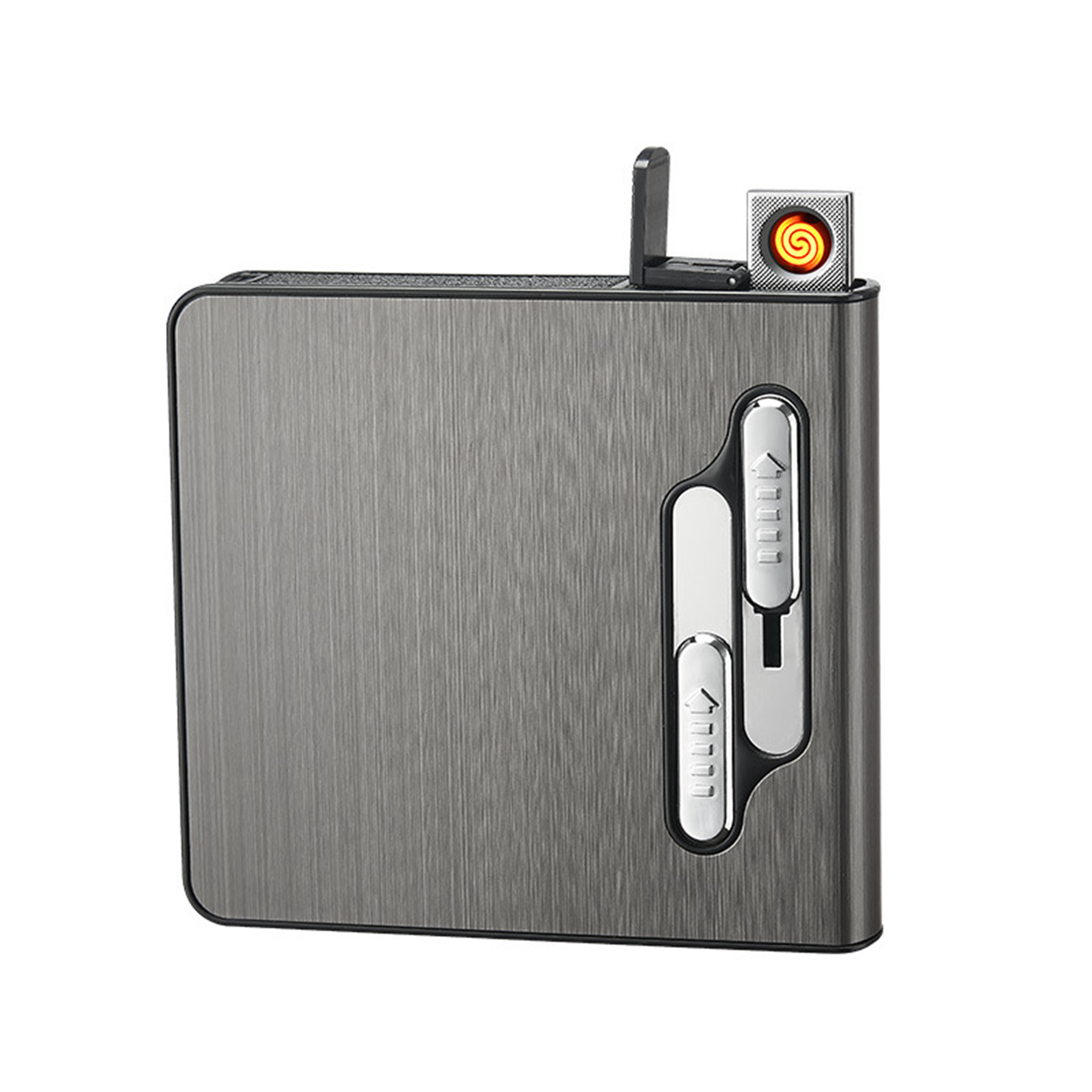 20 Regular Cigarettes Case Box with Dual Arc Lighter 2