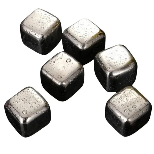 Stainless Steel Ice Cubes Set with 4pcs Reusable Cooling 7