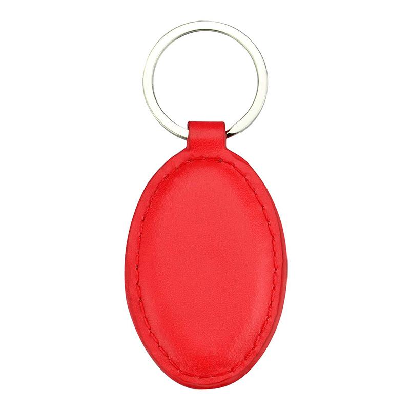 Stitched Leatherette Oval Key Tag 11