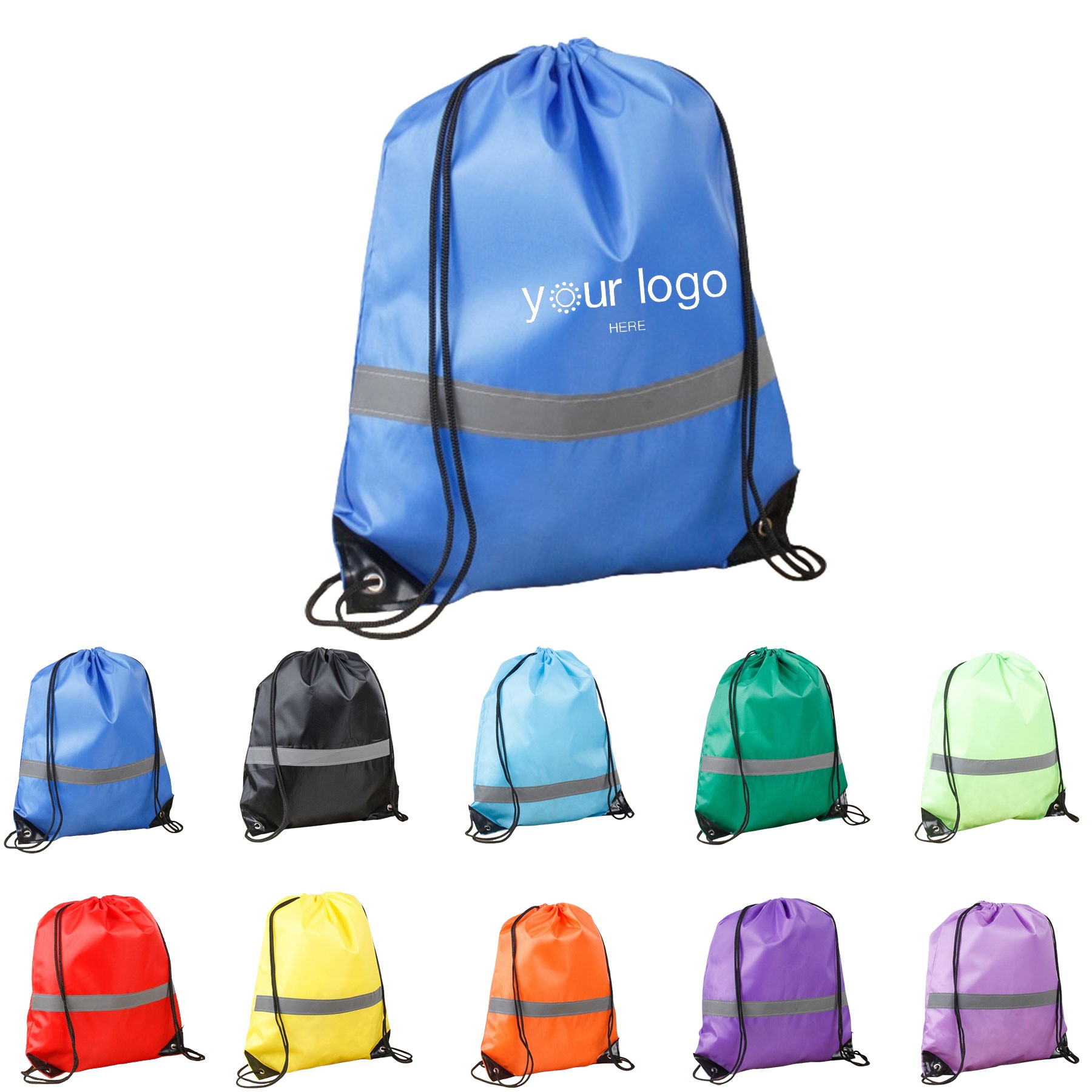Reflective Drawstring Backpack