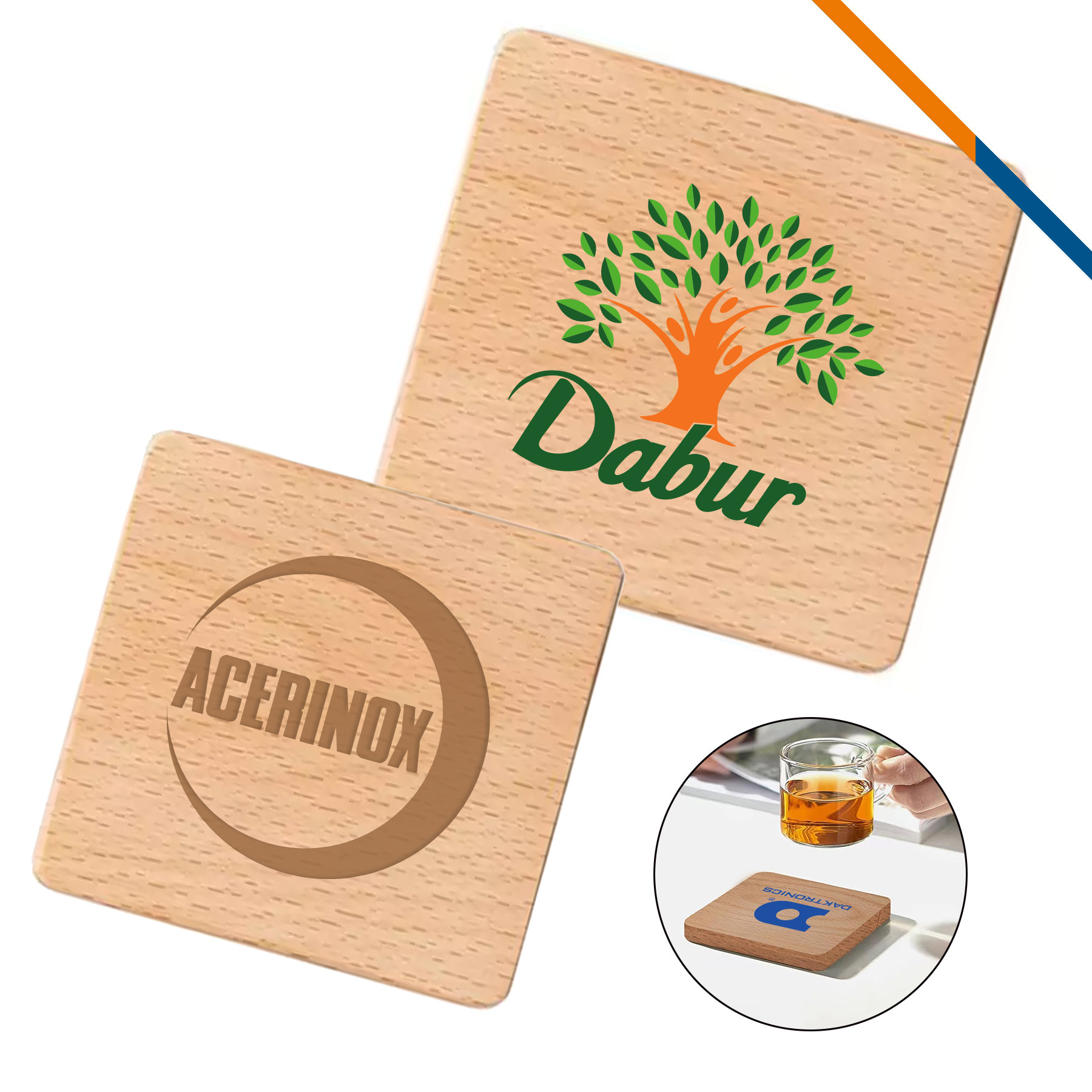 Shockley Beech Wood Square Coaster 3