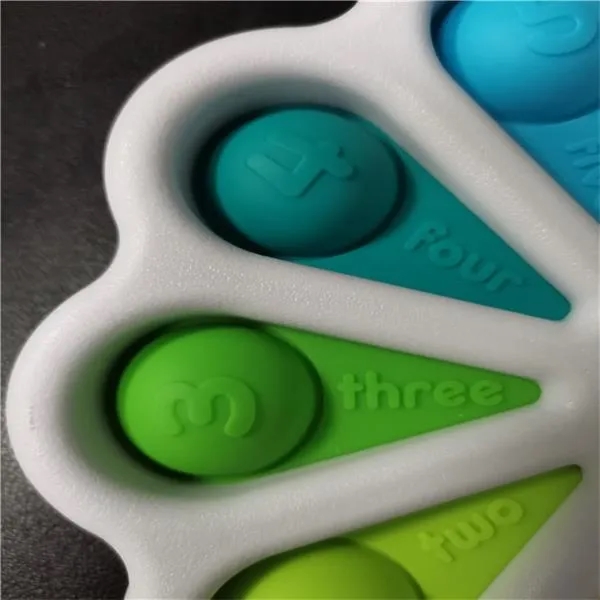 10-Button Rainbow Numbers Silicone Bubble Popping 2