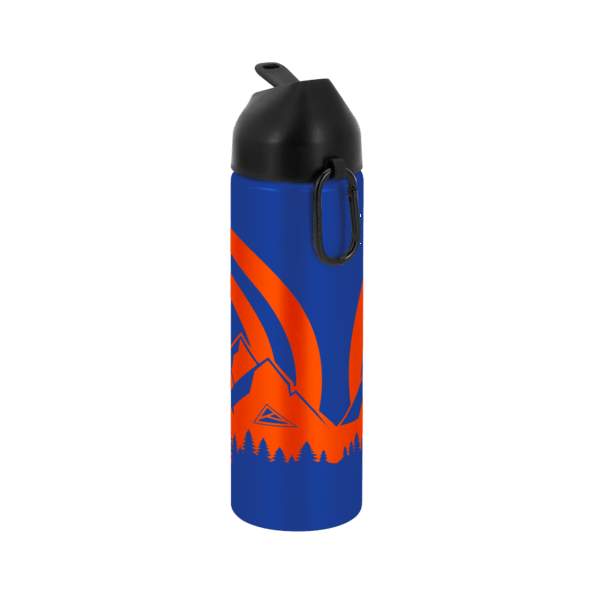EasyFlow Recycled Aluminum Bottle w Straw Lid, custom water bottle with logo imprint 67