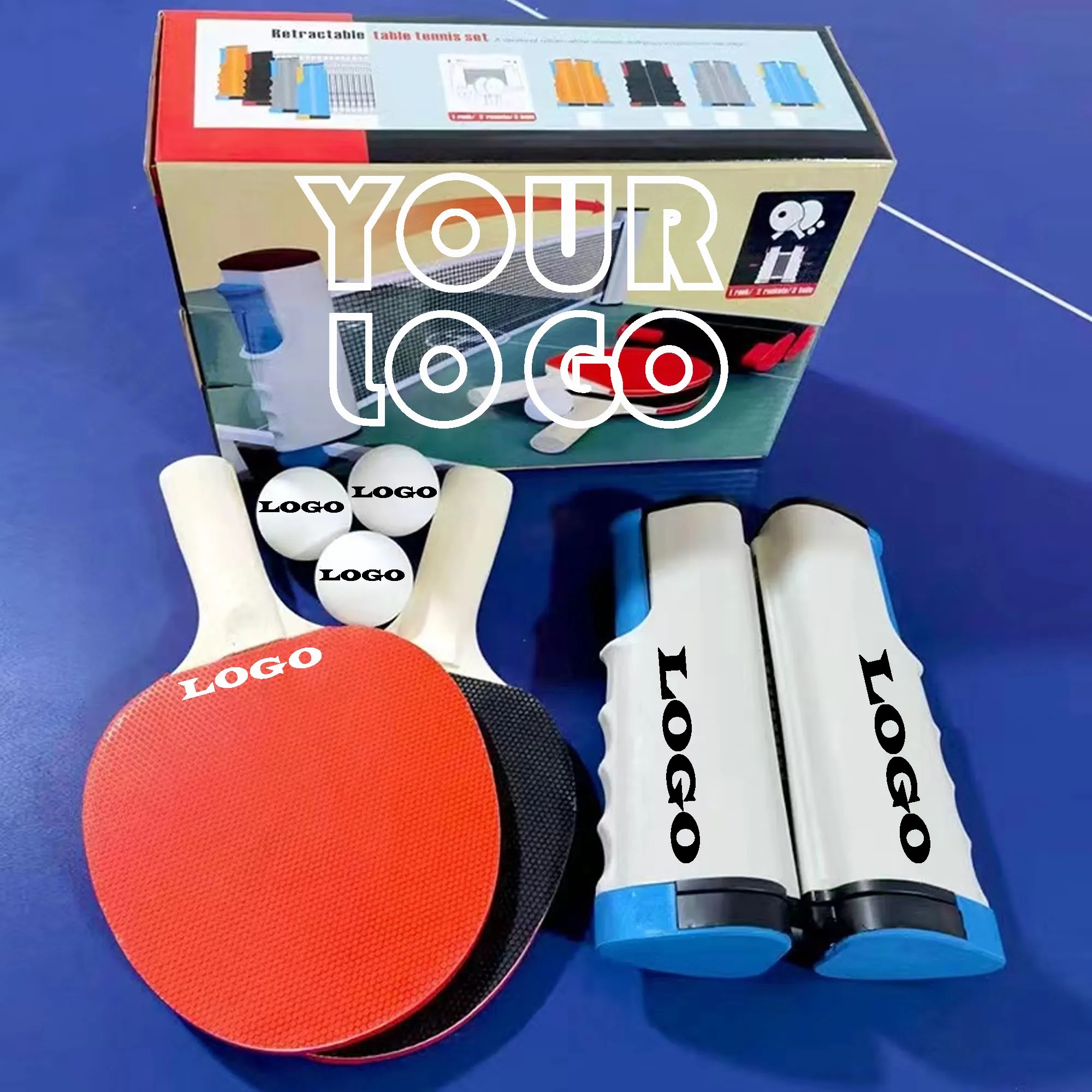Portable Table Tennis Set With Retractable Net 6