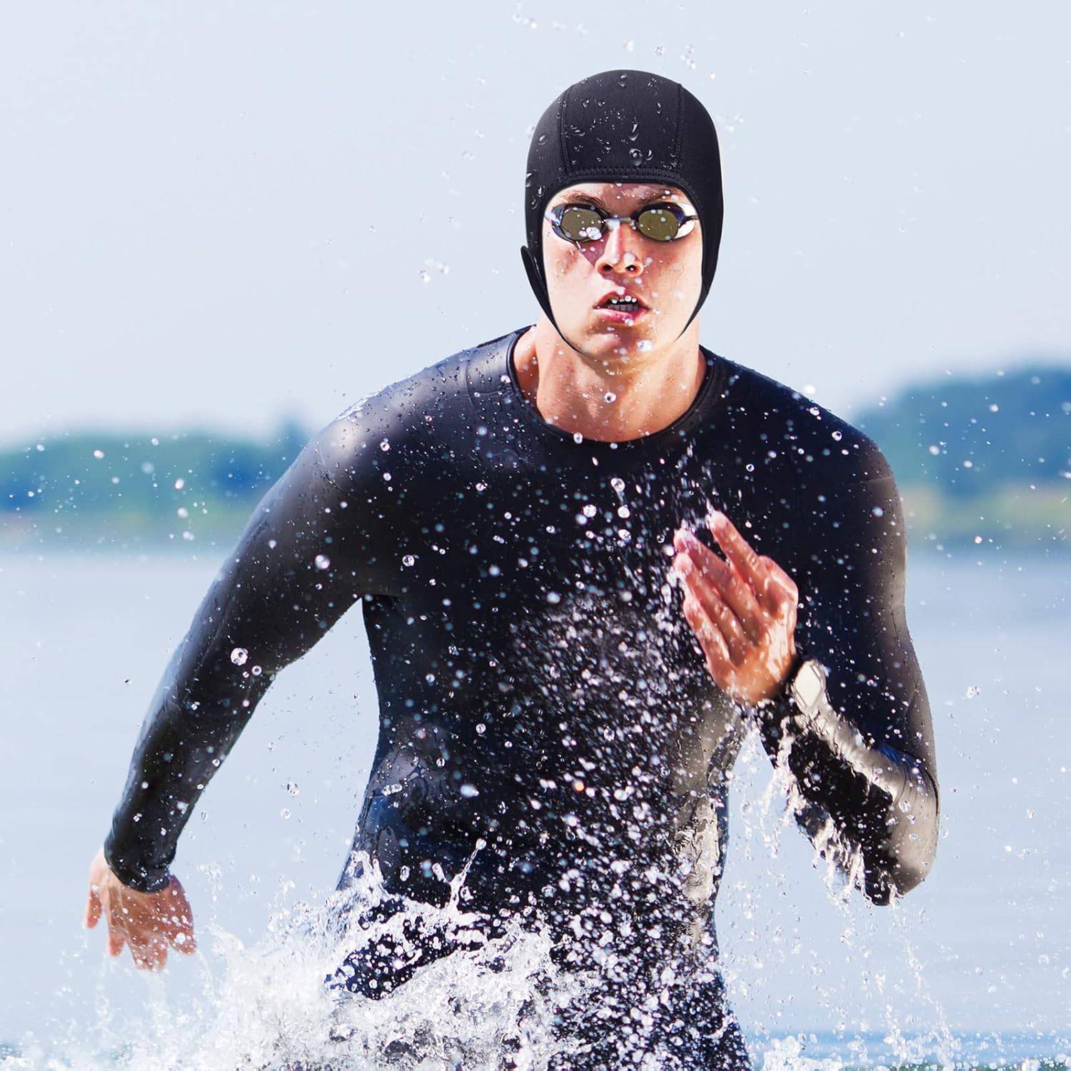 Soft Neoprene Diving Hood w/ Chin Strap for Men Women 8