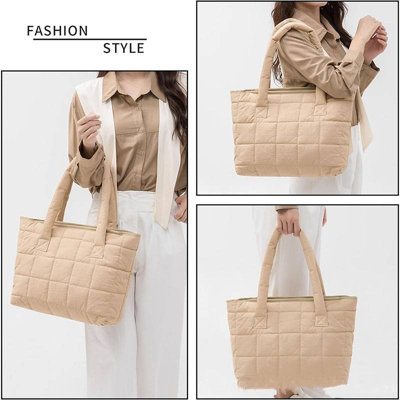 Soft Down Cotton Padded Quilted Bag for Womens 4