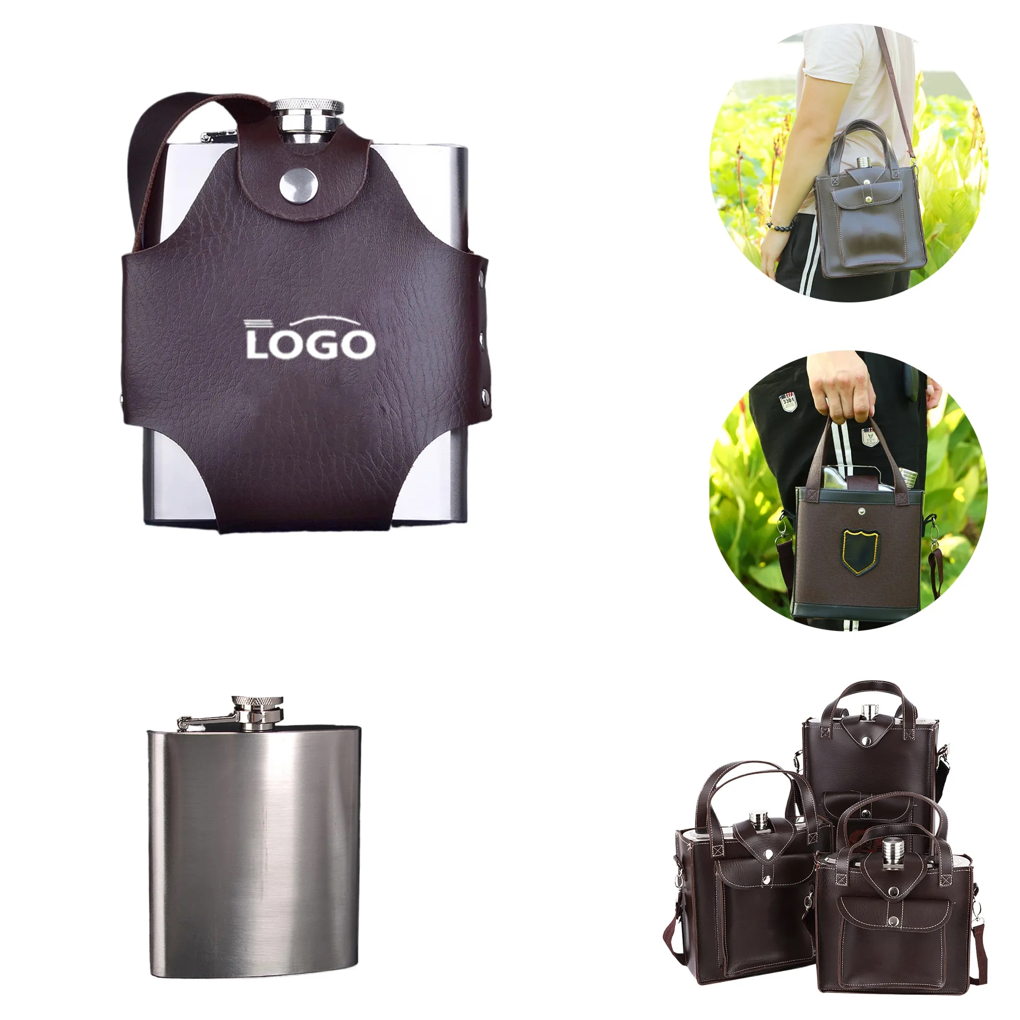MOQ25 Portable Stainless Steel Flask with Case 2