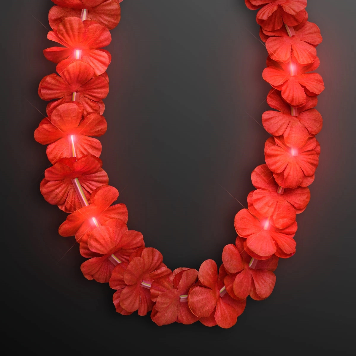 LED Hawaiian Flower Lei Party Necklaces 21