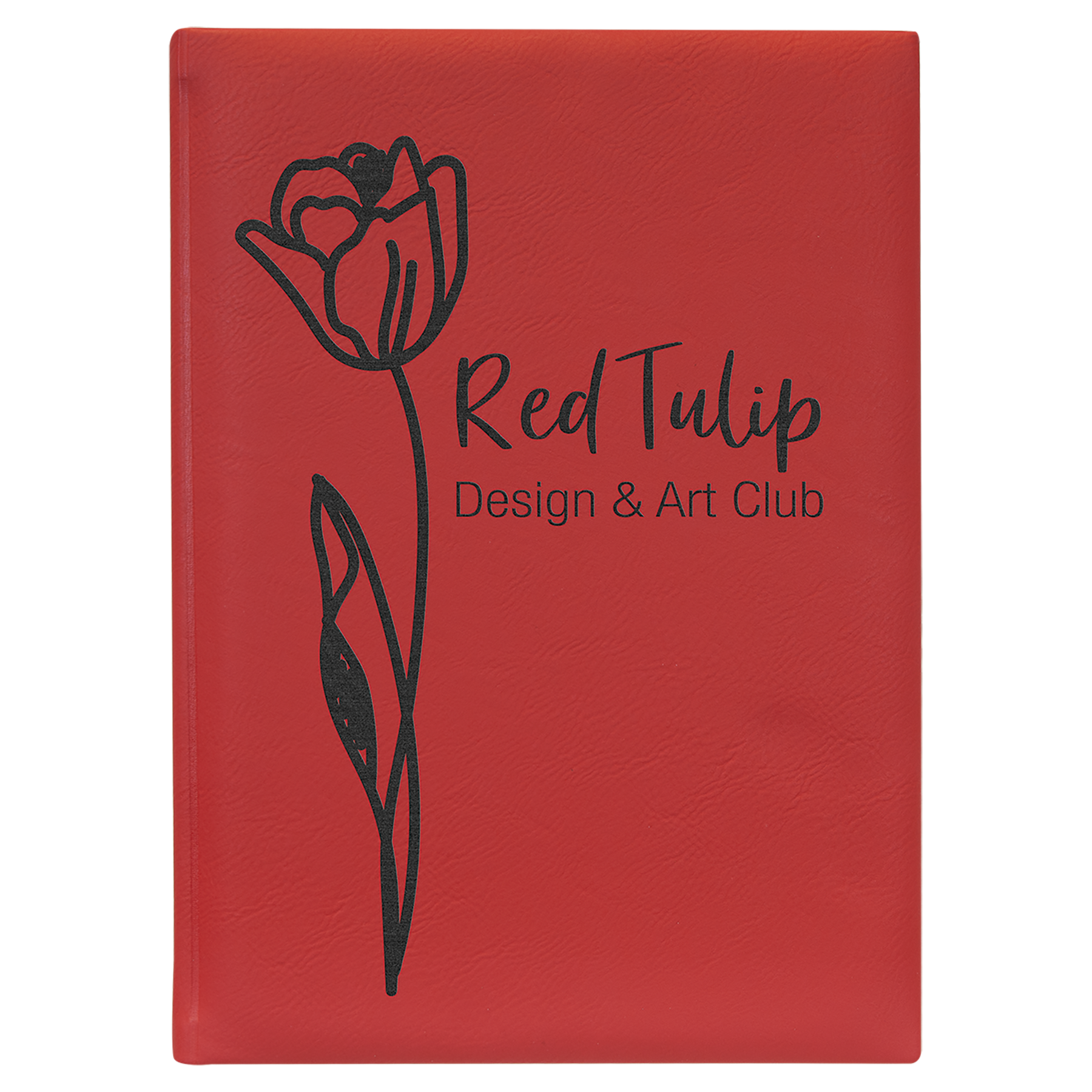 7" x 9 1/2" Red Leatherette Sketch Book-Unlined Paper 2
