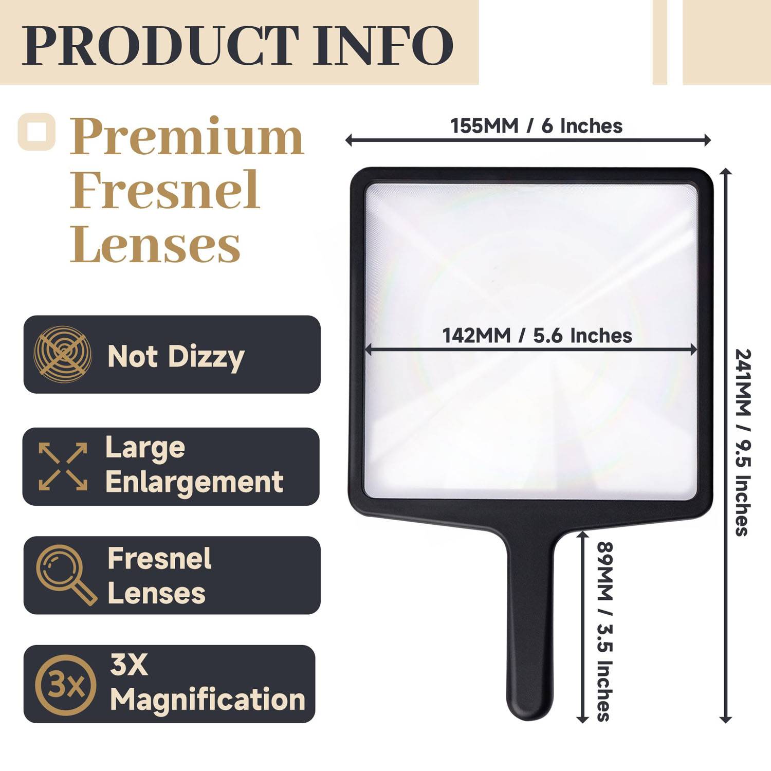 Acrylic Handheld Text Reading Magnifying Glass 7
