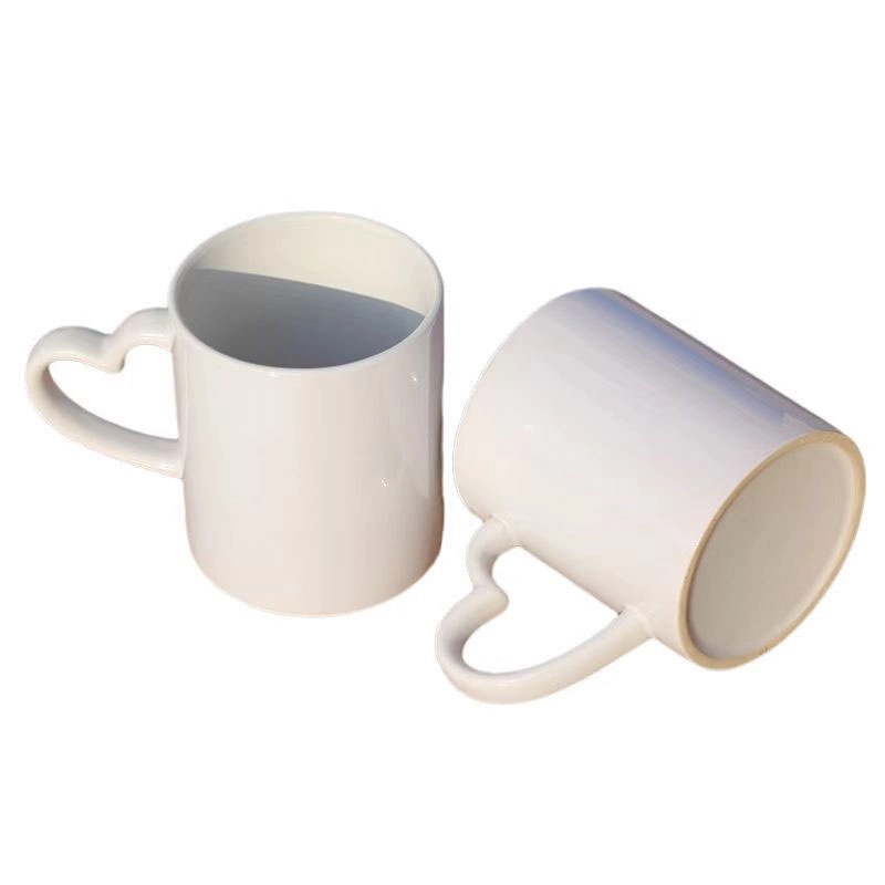 Custom 11 Oz sublimation blank mug with Heart handle 5