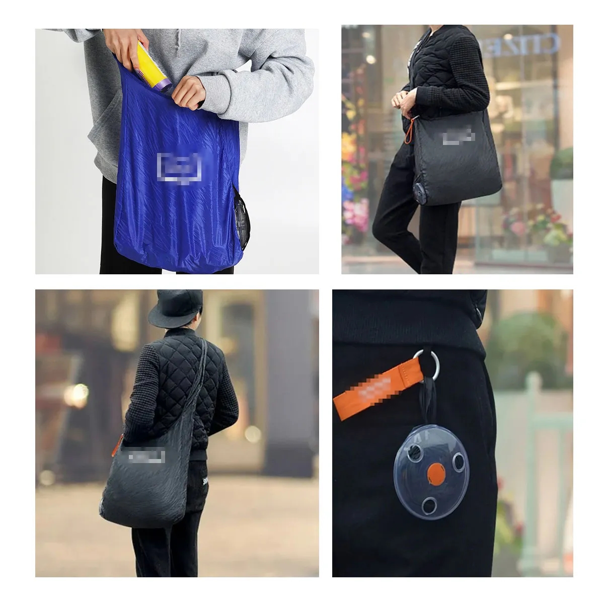 4Pcs Mini Reusable Foldable Roll Up Disc Box Shopping Bag 3