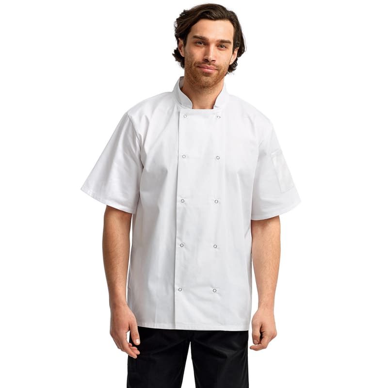 Artisan Collection By Reprime Unisex Studded Front Short-Sleeve Chef's Jacket 4