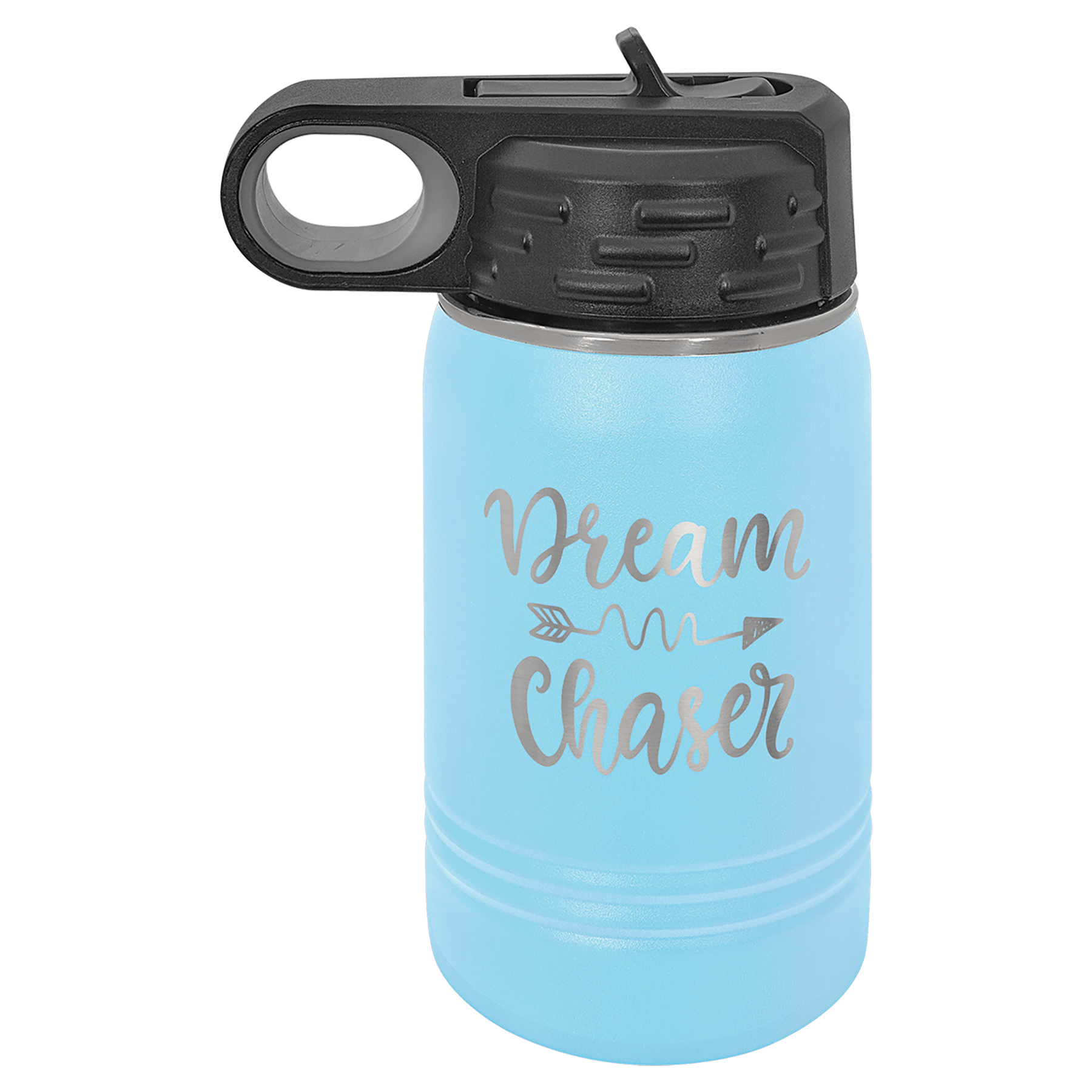 12 oz. Light Blue Laser Engraved Polar Camel Water Bottles 2