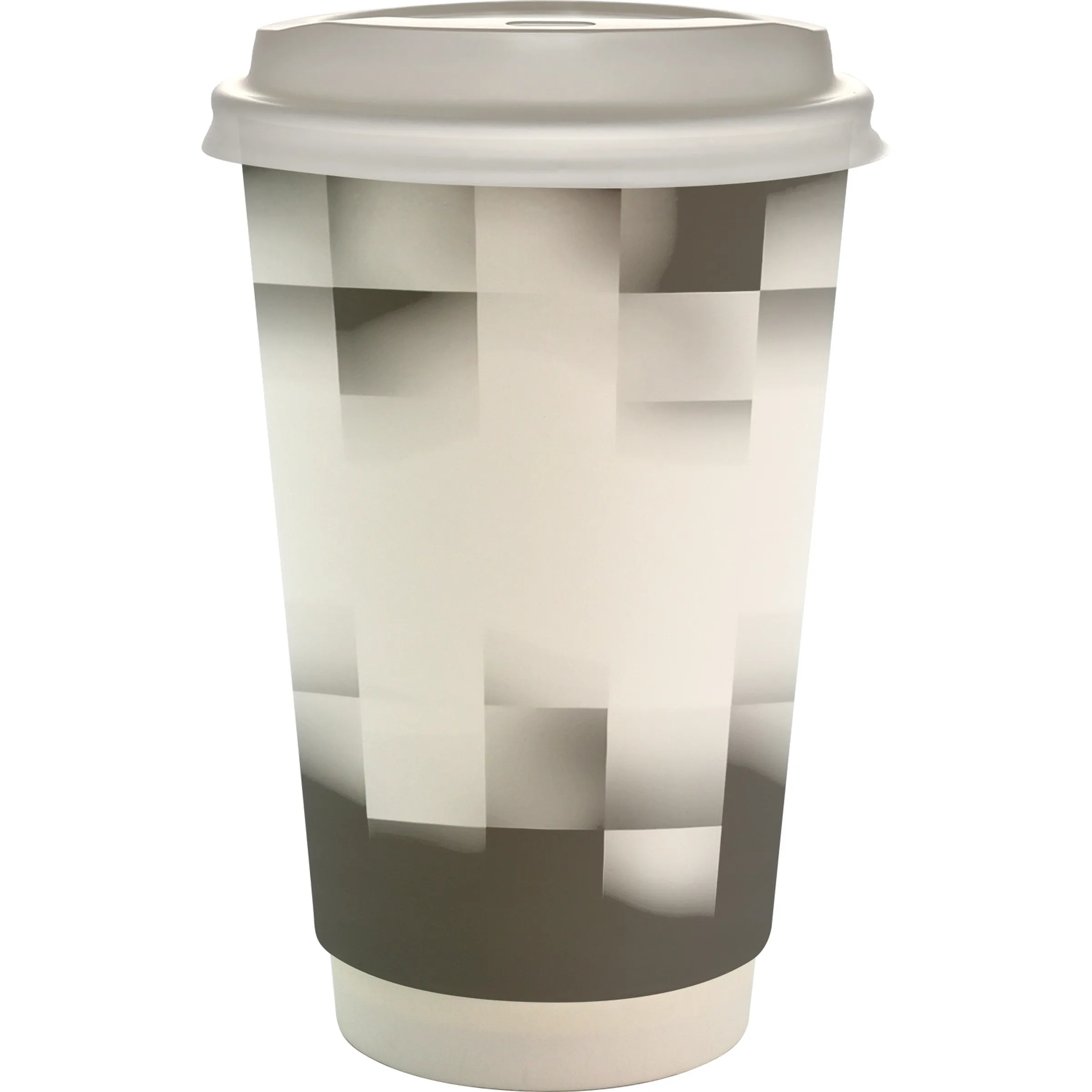 16 oz. Full Color Shaded Checkers Paper Cup With Lid 4