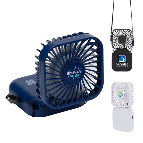 Whirlwind Mini Folding Rechargeable Fan with Lanyard 17