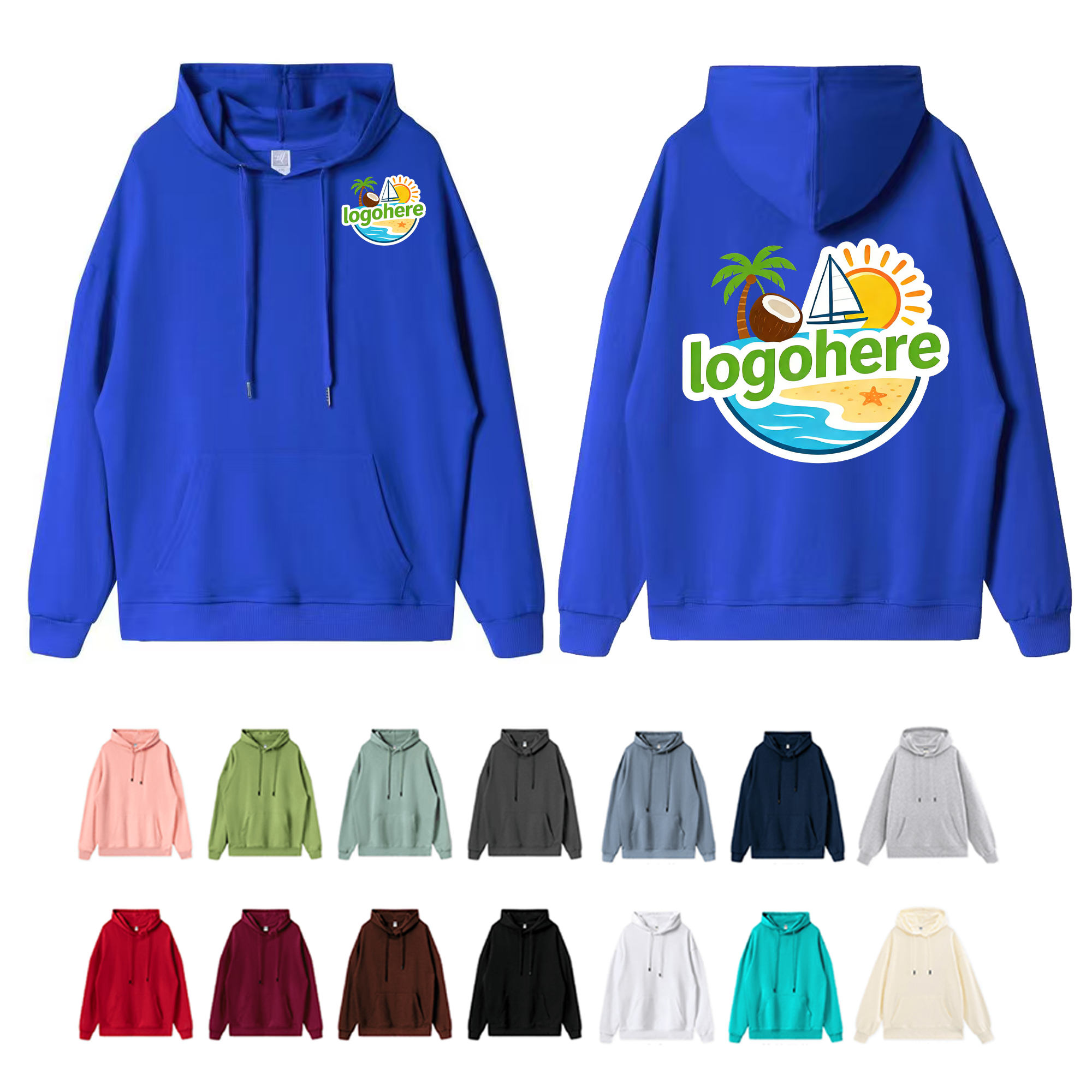 Polyester-Cotton blend Pullover Hoodie, custom hoodie or sweatshirt with logo imprint 2